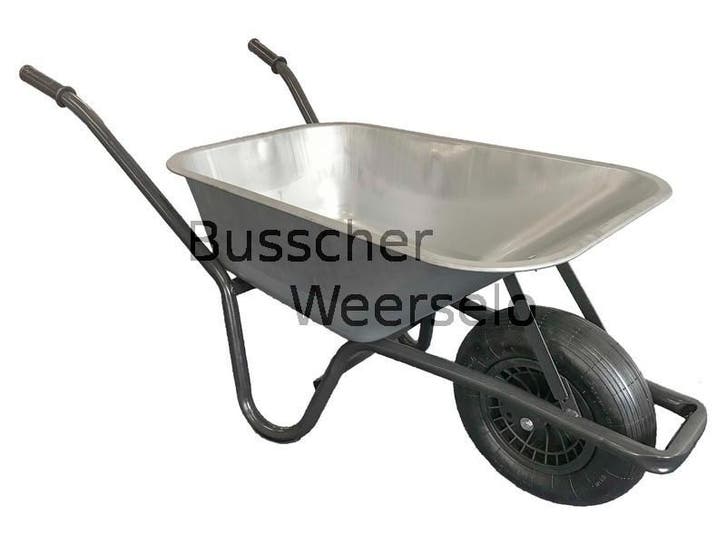 Kruiwagen - Gegalvaniseerde Bak - 80 Liter - Grijs, Tuin en Terras, Kruiwagens, Nieuw, Eenwielig, Handmatig, Ophalen of Verzenden