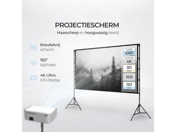 Lunaro Projectiescherm 120 inch - Projectiescherm -, Verzenden, Zo goed als nieuw