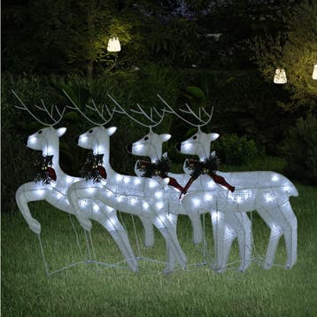 vidaXL Kerstrendieren 4 st 80 LEDs wit, Verzenden, Nieuw