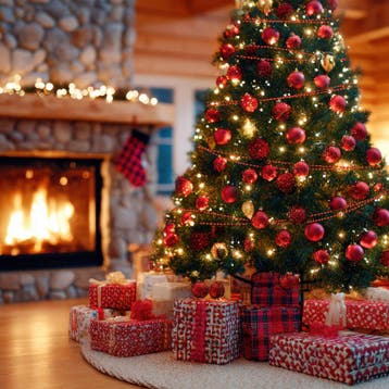 84 kerstballen onbreekbaar met ketting en ster rood - rood, Verzenden, Nieuw
