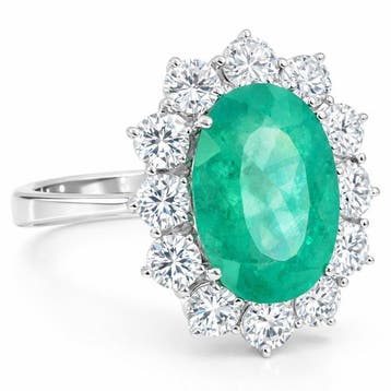 Zonder minimumprijs - Ring - 18 karaat Witgoud - 5.60ct. tw., Nieuw