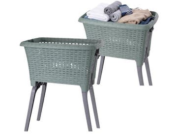 Wasmand op poten kunststof groen 38 liter 39 x 59 x 29 cm..., Verzenden, Nieuw