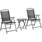 TRUUSK Bistro-Set 3-delig van Metaal - Weerbestendig - Opvou, Verzenden, Nieuw