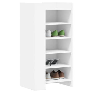 vidaXL Schoenenkast 52x37,5x100 cm bewerkt hout wit, Verzenden, Nieuw