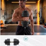 Halterset 30 kg –Verstelbare Dumbbell en Barbell Thuisfitnes, Sport en Fitness, Fitnessmaterialen, Verzenden, Nieuw