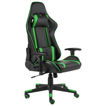 vidaXL Gamestoel draaibaar PVC groen, Verzenden, Nieuw, Groen