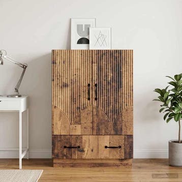 vidaXL Dressoir met lade Oud hout 66 x 34,5 x 92 cm Bewerkt, Huis en Inrichting, Verzenden, Nieuw, Overige houtsoorten, Minder dan 50 cm