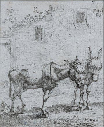 Karel Dujardin (1622-1678) - Twee Ezeltjes (No Reserve)