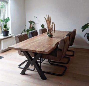 Eettafel | Tafel | Massieve eetkamertafel | Eyecatchers, Huis en Inrichting, Tafels | Eettafels, Vijf personen of meer, Metaal