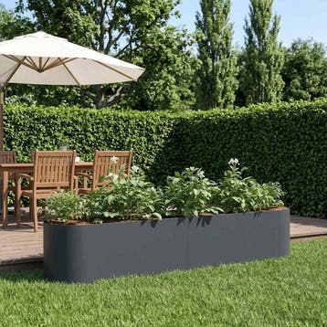 vidaXL Verhoogd Tuinbed Antracietkleurig 200 x 40 x 40 cm, Verzenden, Minder dan 60 cm, Nieuw, Metaal