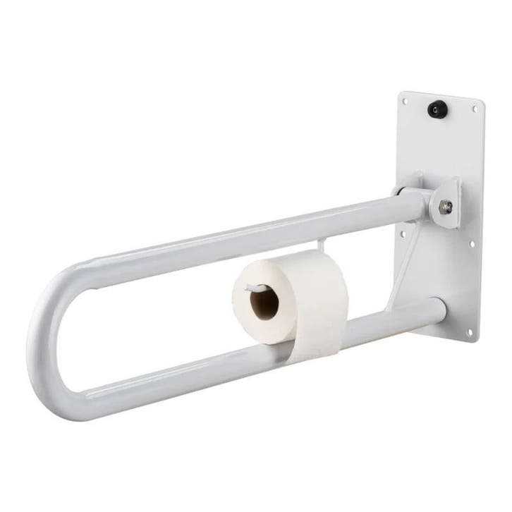Toiletbeugel opklapbaar 76 cm met toiletrolhouder, Diversen, Verpleegmiddelen, Ophalen of Verzenden