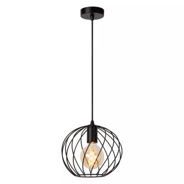 Lucide DANZA - Hanglamp - Ø 25 cm - 1xE27 - Zwart, Huis en Inrichting, Lampen | Hanglampen, Verzenden, Zo goed als nieuw, Metaal