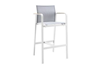 Suns Tutti bar stoel matt white - grey met teak armleggers, Ophalen of Verzenden, Nieuw