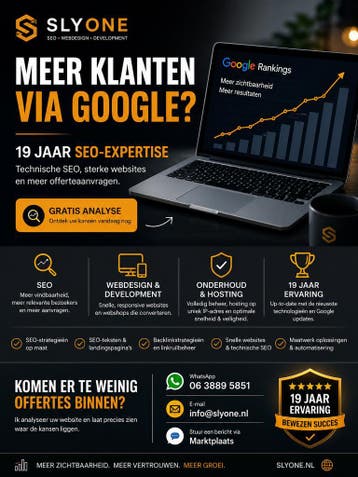 SEO Specialist | Meer Klanten via Google | 19 Jaar Ervaring, Webdesign