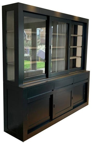 Buffetkast Enschede antraciet met eiken interieur 240cm, Ophalen of Verzenden, Nieuw