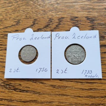 Nederland, Provinciale munten 2 Stuivers 1733/1750 (Zonder