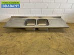 RVS Spoelblad Dubbele spoelbakken 200 x 70 cm Horeca, Ophalen of Verzenden, Nieuw zonder verpakking
