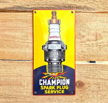 Reclamebord Champion spark plug service, Verzenden, Nieuw