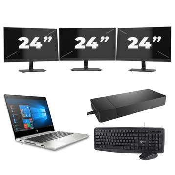 HP ProBook 430 G7 -   i3-10e 8GB  - 256GB  + 3x 24 inch, Computers en Software, Qwerty, Verzenden, 8 GB, 13 inch