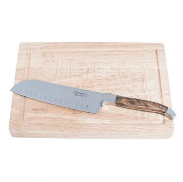 Laguiole - Santoku Knife - with cutting board - Olive Wood -, Antiek en Kunst