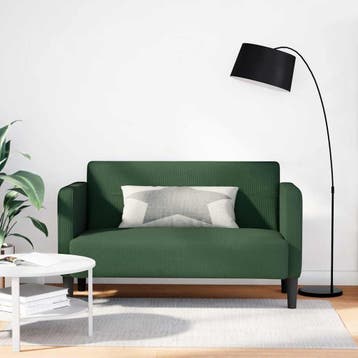 vidaXL Loveseat bank 109 cm corduroy stof donkergroen, Verzenden, Nieuw, Stof
