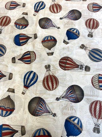 Exclusieve stof met luchtballonnen in dubbele hoogte zonder