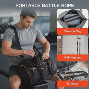 Draadloze Battle Ropes Set met Verstelbare Handvatten - Krac, Verzenden, Nieuw
