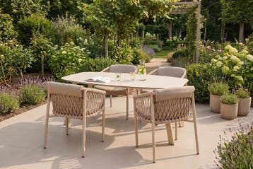 4 Seasons Outdoor Allora tuinset latte met Manolo tafel met, Ophalen of Verzenden, Nieuw