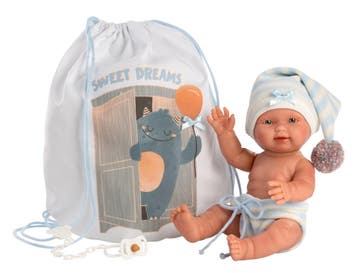 Llorens pop Bebito met monster tas - 26cm (Poppen 20 -32 cm), Ophalen of Verzenden, Nieuw