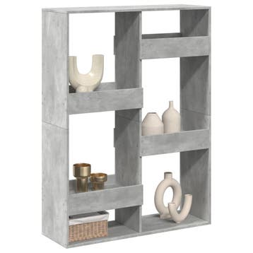 vidaXL Kamerscherm 100x33x135 cm bewerkt hout betongrijs, Verzenden, Nieuw, Overige houtsoorten