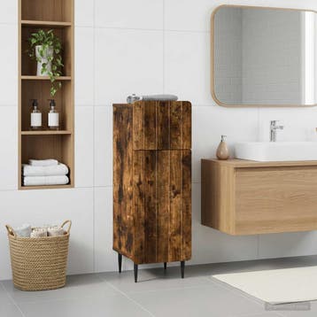 vidaXL Badkamer Opbergkast ZWOLLE Gerookt eiken 30 x 31 x, Verzenden, Nieuw