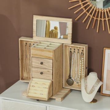 Houten Sieradenkast met Spiegel, Lades en Armbandrol - Organ, Verzenden, Nieuw