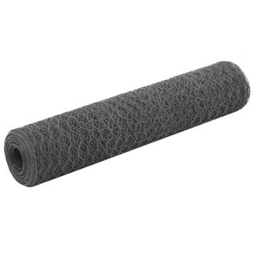 vidaXL Kippengaas 25x0,75 m staal met PVC coating grijs, Verzenden, Nieuw, IJzer, Minder dan 1 meter
