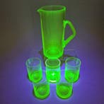 Tamara Aladin - Drinkset (6) - Uraniumglas - Riihimäki, Antiek en Kunst, Antiek | Glas en Kristal