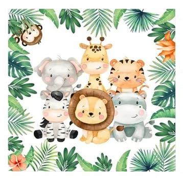 79-delige Jungle Safari Themafeest party- en decoratie set, Verzenden, Nieuw, Versiering, Verjaardag