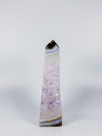 Amethist Obelisk met Agaatbanding – Natuurlijk, Brazilië