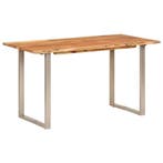 Eettafel 140x70 Massief Acacia | Retourdeal 35% Korting, IndustriÃ«le stijl, 100 tot 150 cm, Nieuw, Overige vormen