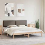 vidaXL Bedframe met Gevoerd Hoofdgedeelte Taupe 180 x 200 cm, Huis en Inrichting, Slaapkamer | Bedden, Verzenden, Nieuw, Hout