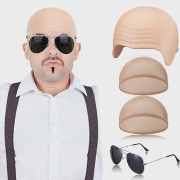 Set van 4 Kale Hoofd Pruikenkapjes & Accessoires voor Cospla, Verzenden, Nieuw