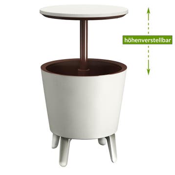 Drankkoeler Bijzettafel Wit/Bruin Ø50cm 30L (Voor in Huis), Verzenden, Nieuw