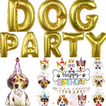 Black and White Dogs party set XL 86 delig, Dieren en Toebehoren, Verzenden, Nieuw