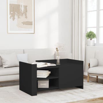 vidaXL Salontafel 100x50x50 cm bewerkt hout zwart, 100 tot 150 cm, Verzenden, Nieuw, 50 tot 100 cm
