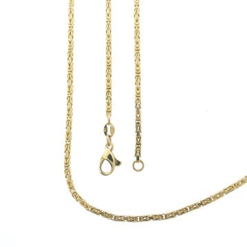 Gouden vierkante koningsschakel ketting, Sieraden, Tassen en Uiterlijk, Ophalen of Verzenden, Gebruikt, Goud, Goud