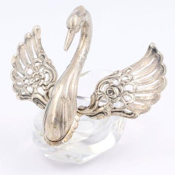 NO RESERVE - Albert Bodemer Zwaan - Zoutvat - .835 zilver