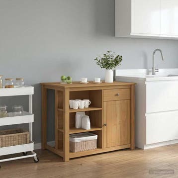 vidaXL Keuken Eiland Set 2 st PANAMA Honing Wax 112 x 77 x, Huis en Inrichting, Keuken | Keukenelementen, Verzenden, Nieuw, Bruin