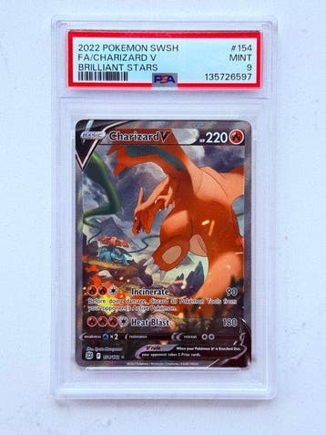 Pokémon - 1 Graded card - Charizard 154 Full art, Foil - PSA, Hobby en Vrije tijd, Verzamelkaartspellen | Pokémon, Nieuw