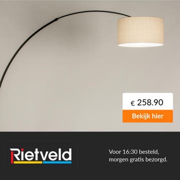 Rietveld-Vloerlampen-Zwart, Beige, Zand-Stof, Metaal, Verzenden, Nieuw
