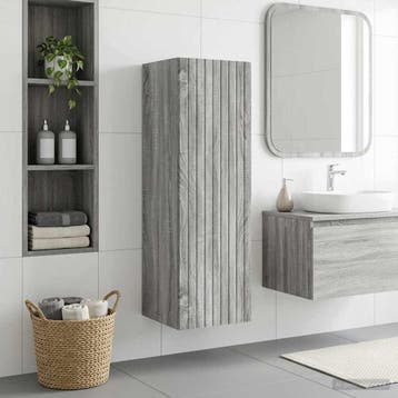 vidaXL Wand Gemonteerde Badkamerkast Grijs Sonoma 33 x 34,5, Verzenden, Nieuw