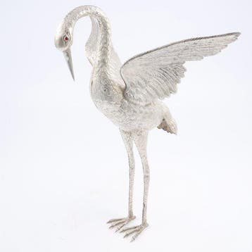 sculptuur, Staande Reiger - 29 cm - .915 zilver