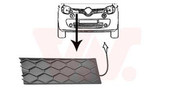 Renault Twingo 2014+ Grill Lucht Rooster Rechts, Auto-onderdelen, Ophalen of Verzenden, Nieuw, Rechts, Renault